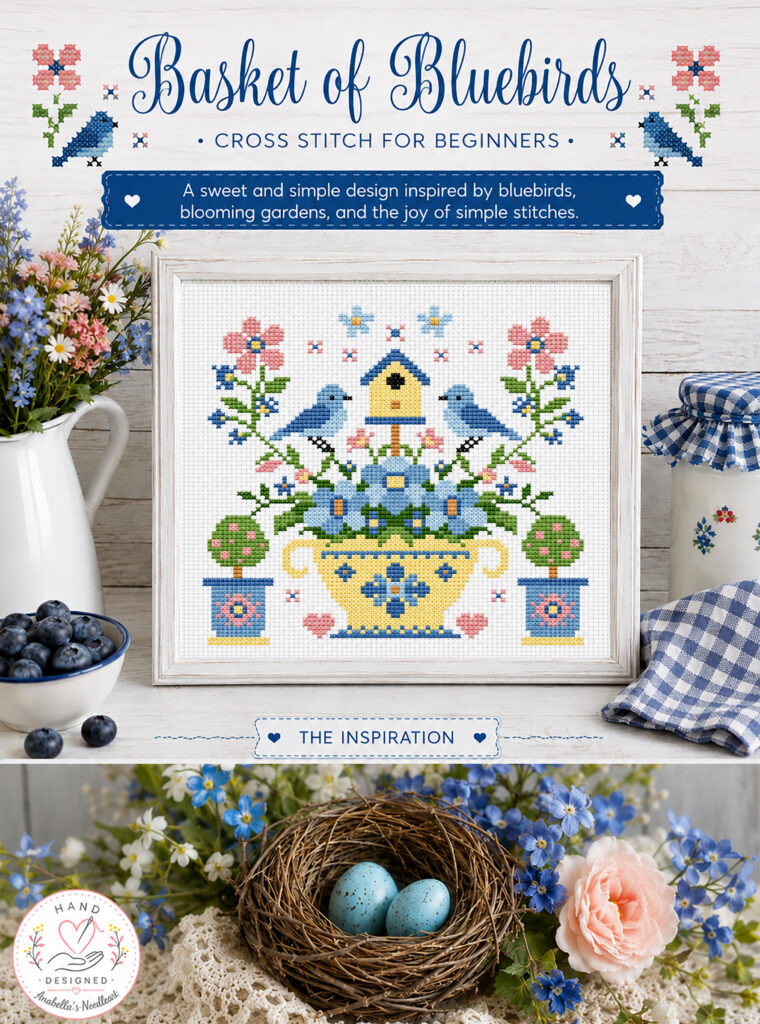 Baskets of Bluebirds™ ~ Cross Stitch For Beginners