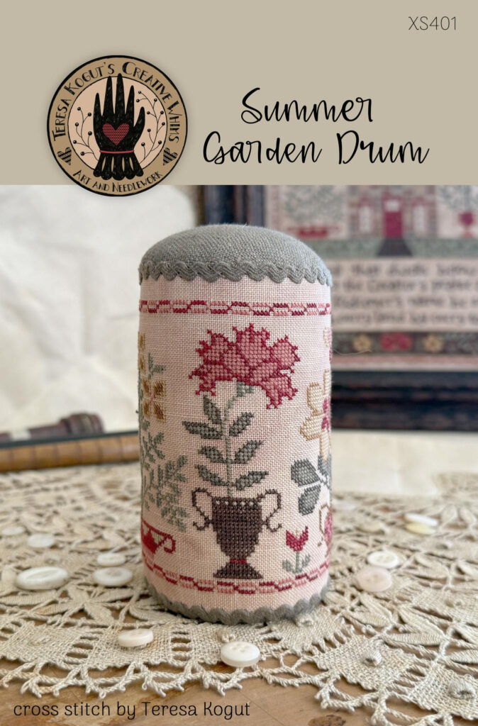 Summer Garden Drum Cross Stitch Chart by Teresa Kogut