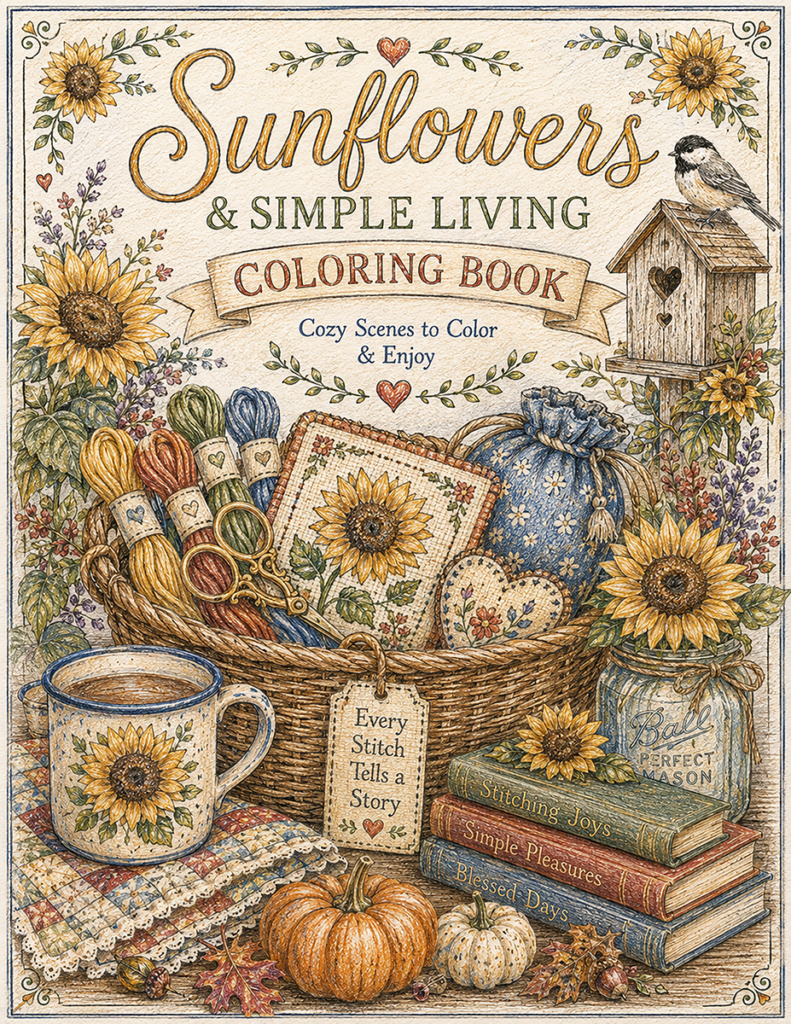 Sunflowers & Simple Living Coloring Book