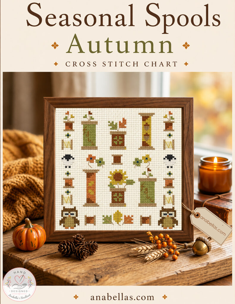 Seasonal Spools Autumn Cross Stitch Pattern