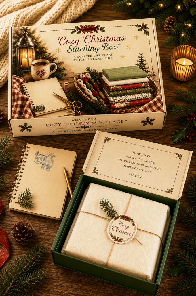 Christmas Cross Stitch Box | Cozy Christmas Stitching Box™ | Limited Edition Christmas Stitching Experience | Holiday Gift for Stitchers