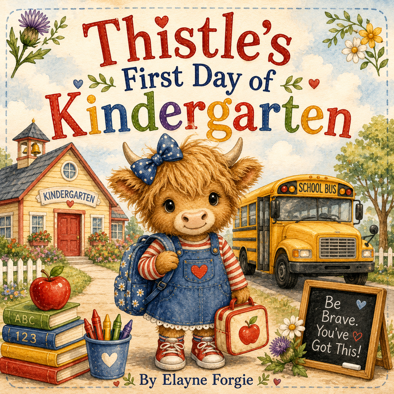 Thistle's First Day of Kindergarten Children's Storybook by Elayne Forgie