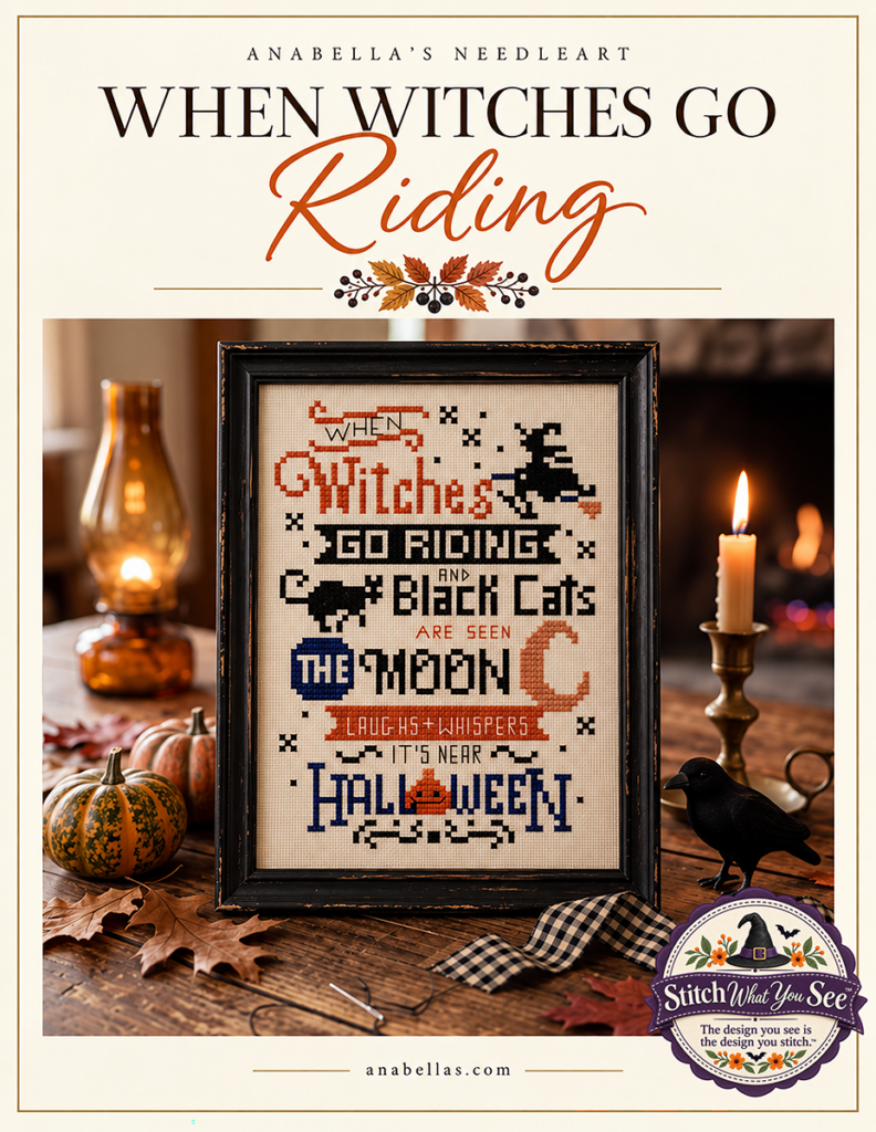 When Witches Go Riding Cross Stitch Pattern